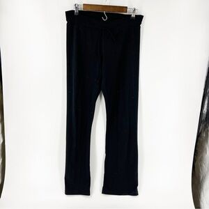 ✅ PRANA BLACK CRISS CROSS DRAWSTRING STRAIGHT LEG YOGA PANT SIZE MEDIUM